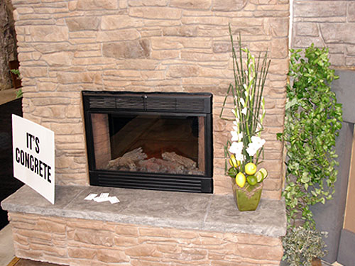 Flexcment Stamped Concrete Fireplace